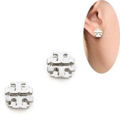 Trendy T Earrings Studs Silver