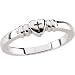 Genuine IceCarats Designer Jewelry Gift Sterling Silver Heart W/Cross Ring. Heart W/Cross Ring In Sterling Silver Size 6
