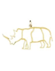 Dazzlers Solid 14k Gold Rhino Charm Pendant Available in three colors from jewelsberry (weights: 1.3 grams only)