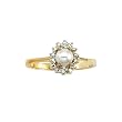 10K Yellow/White Gold 0.02 ct. Diamond and 6 x 4 MM Pearl Ring