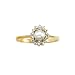 14K Yellow/White Gold 0.02 ct. Diamond and 6 x 4 MM Pearl Ring