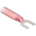 Morris Products 12256 Spade Terminal, Heat Shrinkable, Red, 22-16 Wire Size, #10 Stud Size  (Pack of 100)