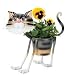Stray Tiger Cat - indoor or outdoors (garden) d&eacute;cor plant stands. Holds 4" grower pot - 11.5" inches tall