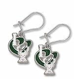 Milwaukee Bucks 1/2" "I Heart Logo" Enamel Dangle Earrings - Sterling Silver Jewelry