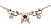 Michal Negrin Sweet and Dainty Necklace with Hand-Painted Flower, Brown and Blue Swarovski Crystals