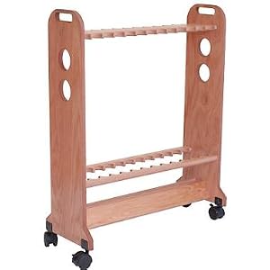 Taco Metals 3 4 Oak 24-Rod Storage Cart (24.5-Inch X 11.5-Inch X 32.75-Inch) by