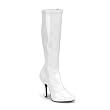 Womens Sexy 4 1/2 Inch Heel White Knee High Boot Single Sole
