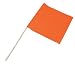 This inexpensive bright orange vinyl flag is attached to a 24 inch pole. It conforms to AZ, CA, CO, ID, MO, NE, NM, OR, TX, UT & WA laws. Recommended everywhere for safety.