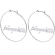 Officially Licensed PLAYBOY Silver PLAYMATE HOOP Earrings