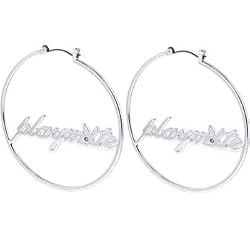 Officially Licensed PLAYBOY Silver PLAYMATE HOOP Earrings