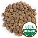 Lentils, Green Whole, CERTIFIED ORGANIC, 1 lb. - Bulk