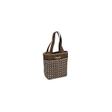 LIFE IS GOOD VINTAGE DAISY RAW EDGE TOTE - - BROWN