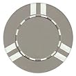 100 Dual Striped Clay Composite Chips - Gray