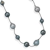 10mm Silver Pearl Black 16-inch Length