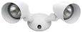 Designers Edge L-1643WH Decorative 100 Watt Twin Head Decorative Small Bullet Floodlight with Photocell, White