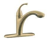  : KOHLER K-10433-BV Forte Single Control Pullout Kitchen Sink Faucet with Color-Matched Sprayhead and Lever Handle, Vibrant Brushed Bronze