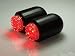 Rear Red LED Stop, Turn or Tail Motorcycle Lights - Bullet Style - in Black Anodized Housings