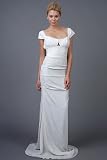 Grace Shirred Ivory Gown by Nicole Miller