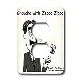 Londons Times Famous People Places Books Cartoons - Grocho Marx with Zeppo Zippo - Light Switch Covers - 2 plug outlet cover
