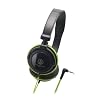 Audio Technica DJ ATH-SJ11BGR Casque supra-aural avec �couteurs rotatifs Noir/Vert fluo