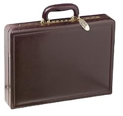 Mancini Burgundy Leather Briefcase Attache Case 3"