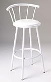 Set of 2 29"H Metal Swivel Bar Stools White Finish