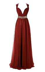 V-neck Cap Sleeves Chiffon Beaded Belted Pleated Evening Dress/Bridesmaid Dress/Prom Dress/Party Dress 