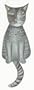Tabby Wall Clock - Cat Clock (Grey) (19" tall)
