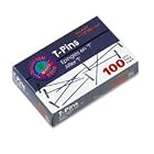 GEM87T T Pins, 1-1 2 Length, 9 16 Hd Width, 100 BX, Silver by Advantus