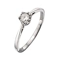 Klassischer 9 Karat (375) Wei�gold Solit�r Verlobung Damen - Diamant Ring Brillant-Schliff 0.25 Karat JK-I2