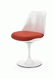 Alphaville DC-SATU-W Mid-Century Modern Saturn Dining Chair- White and Red
