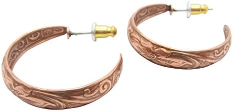 Solid Copper Hoop Earrings CE1267C03- 1 inch in diameter