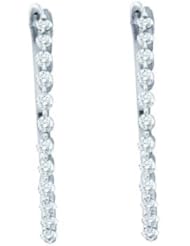 14KT White Gold 0.50CW Round Diamond Ladies Fashion Earrings