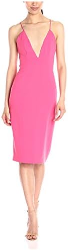 Jay Godfrey Women's Davies Deep V-Neck Low Back Midi Dress, Watermelon, 6 US