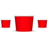 4 oz Paper Ice Cream Cups - 1,000 / Case (Red)