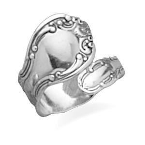 Spoon Ring Traditional Style Oxidized Sterling Silver, Made in the USA
