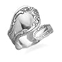 Spoon Ring Traditional Style Oxidized Sterling Silver