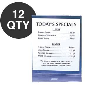 DOZEN 8X11 MENU TABLE CARD PLACE HOLDER - WHOLESALE QTY by overstockedkitchen