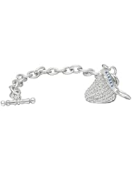 Hersheys Kiss Diamond Toggle Bracelet 1 Charm 14k White Gold (1.15ct)