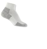 Thorlo Unisex Thick Cushion Running Mini-Crew Sock, White/Phat 11