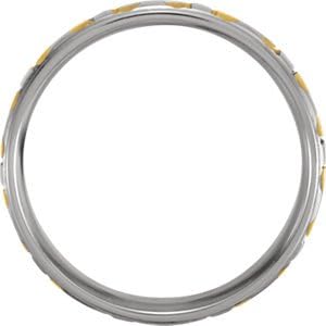 14K Yellow Gold & White Gold, Two-Tone 7mm Design Band, Size 9.5
