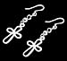 Dangle Cut Plain Cross Knot Sterling Silver Earrings#J009-040