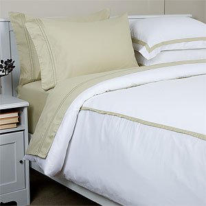 Hotel 420TC Cotton Single Ply Sheet Set, Queen, Light Green by