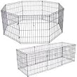 Economy Black Metal Wire Exercise Pen Enclosure extra small - 18 height- eight 2-foot wide panels