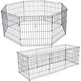 Economy Black Metal Wire Exercise Pen Enclosure extra small - 18 height- eight 2-foot wide panels