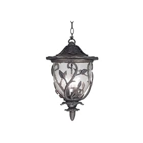 Kenroy Home 70204AP Meadow 3-Light Hanging Lantern with Clear Seeded Glass Shade, Antique... by Kenroy Home