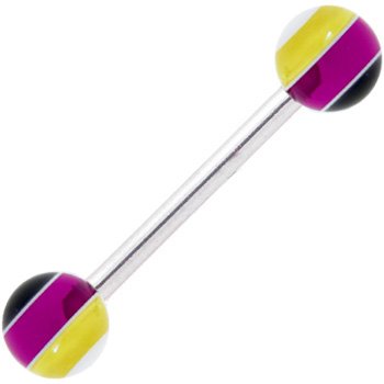 Groovy Stripe JAWBREAKER Barbell Tongue Ring
