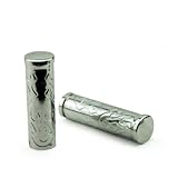 Chrome Flame Fire Wing Metal 1" Motorcycle Universal Handle Bar Grips