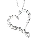 1 Cttw 14K Yellow Gold Journey Diamond Heart Pendant