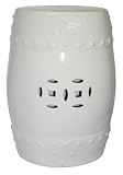 Oriental Garden Seat - White Glaze, Porcelain